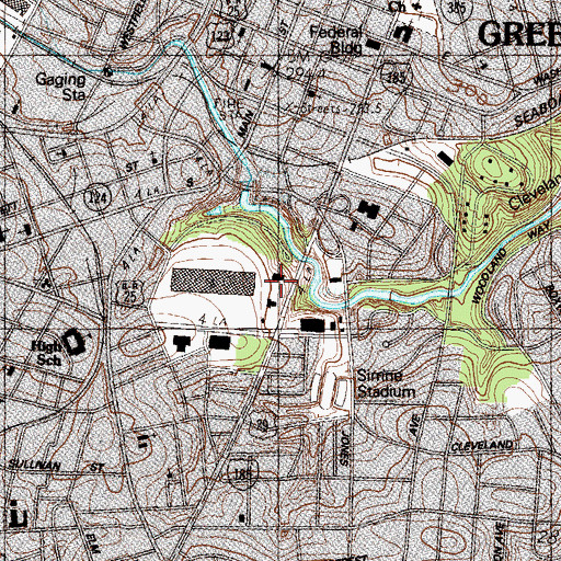 Topographic Map of Greenville County Emergency Medical Services, SC