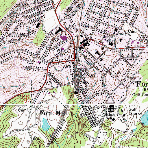 Topographic Map of Fort Mill Emergency Medical Services Tega Cay Rescue Squad, SC