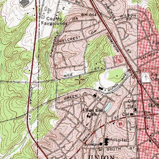Topographic Map of Metro Care, SC