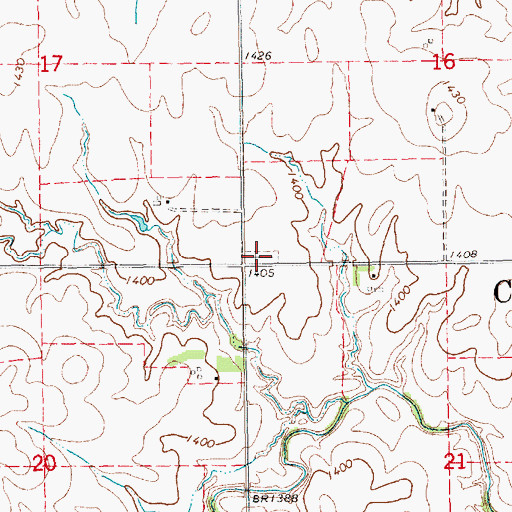 Topographic Map of Colfax Cemetery, KS