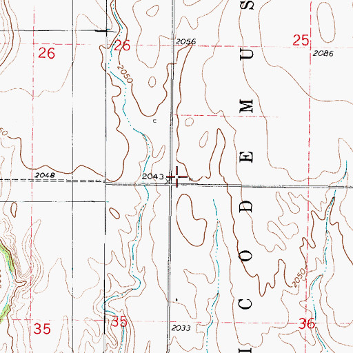 Topographic Map of Nicodemus Cemetery, KS