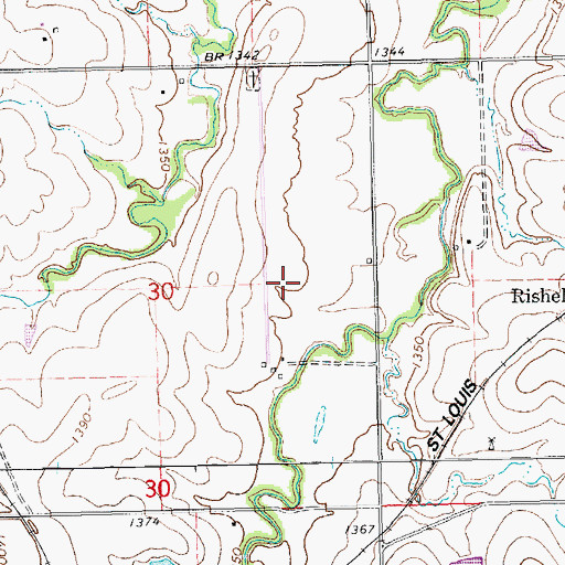 Topographic Map of Biehler Gravesite, KS