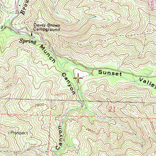 Topographic Map of Sunset Valley, CA