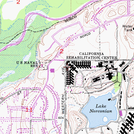 Topographic Map of California Rehabilitation Center, CA