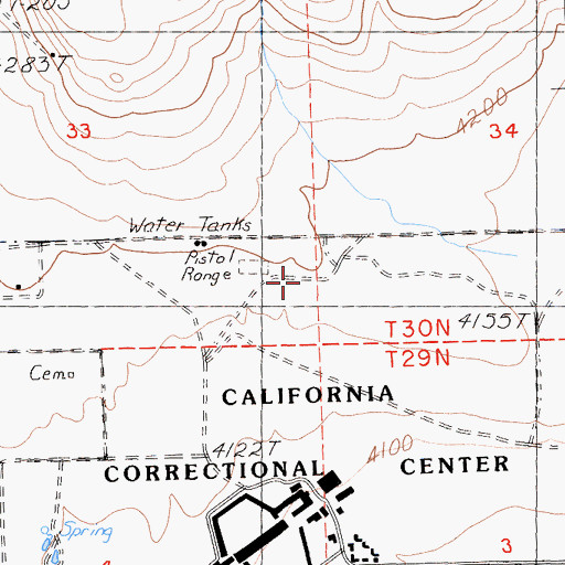 Topographic Map of High Desert State Prison, CA