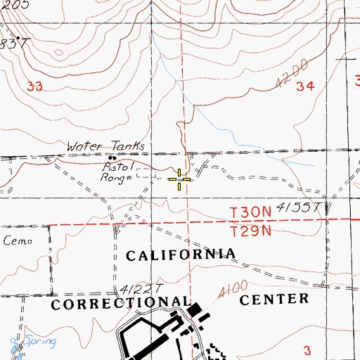 Topographic Map of High Desert State Prison, CA