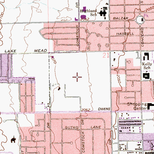 Topographic Map of Las Vegas Metropolitan Police Department Bolden Area Command, NV