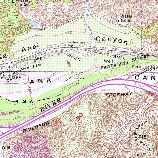 Topographic Map of Sycamore Park, CA