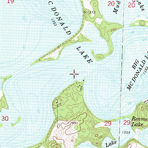 Topographic Map of McDonald Lake, MN