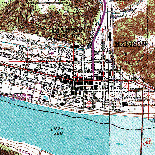 Topographic Map of Little Grand Theatre (historical), IN