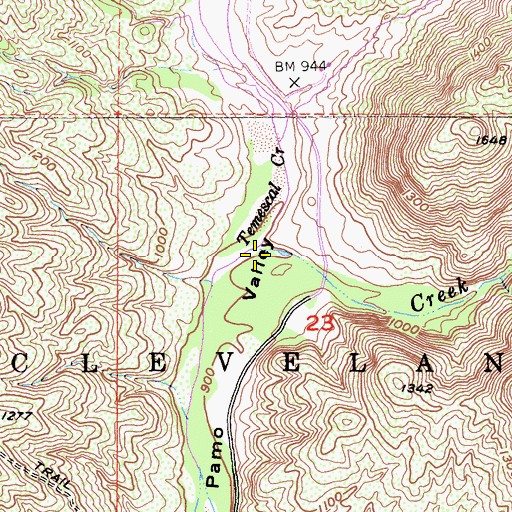 Topographic Map of Temescal Creek, CA