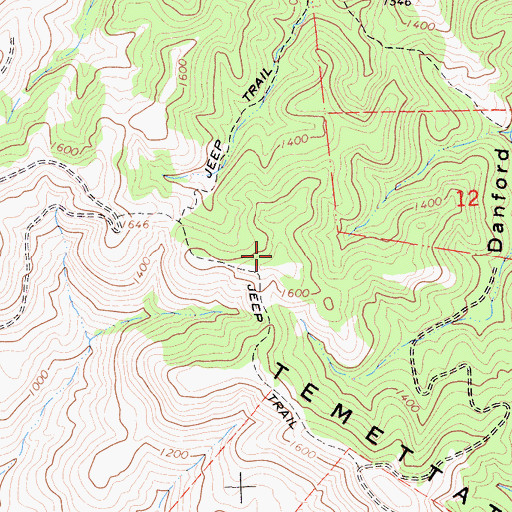 Topographic Map of Temettate Ridge, CA