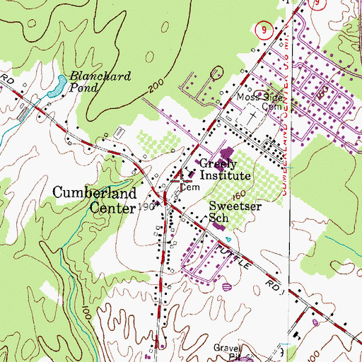 Topographic Map of Congregational Cemetery, ME
