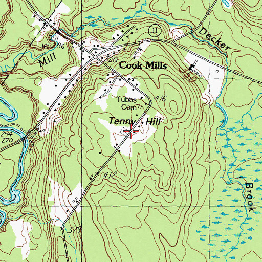 Topographic Map of Tenney Hill Cemetery, ME