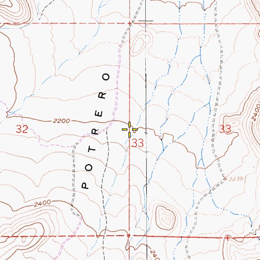 Topographic Map of The Potrero, CA