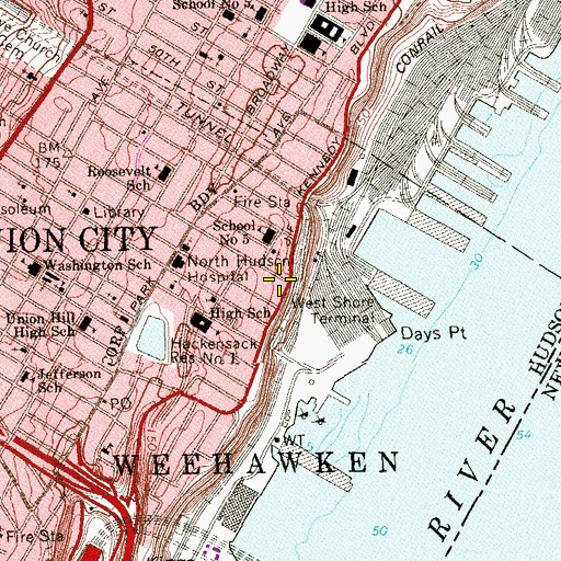 Topographic Map of Fulton House, NJ