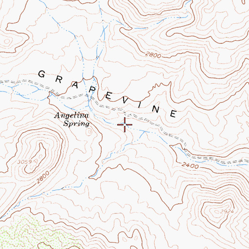 Topographic Map of Angelina Spring Cultural Preserve, CA