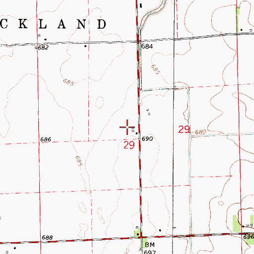 Topographic Map of Flag Farm, IL