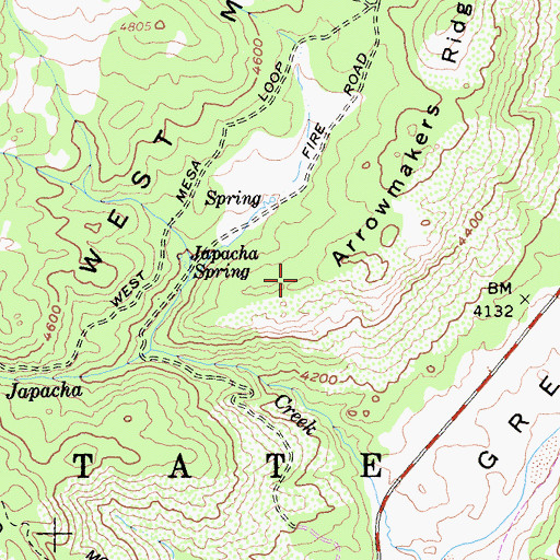 Topographic Map of Cuyamaca Mountain State Wilderness, CA