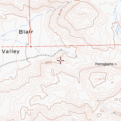 Topographic Map of Little Blair Valley Cultural Preserve, CA