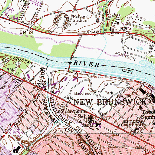 Topographic Map of Colony House, NJ