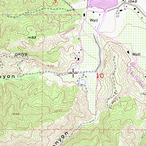 Topographic Map of Tin Mine Canyon, CA