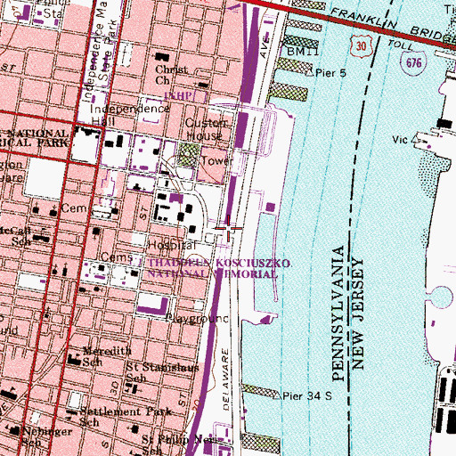 Topographic Map of Foglietta Plaza, PA