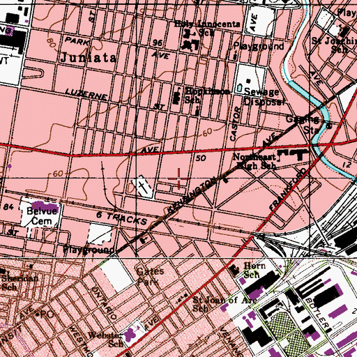 Topographic Map of Merritt Square, PA