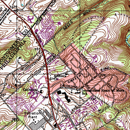 Topographic Map of Old Line Park, PA