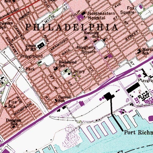 Topographic Map of Stokley Playground, PA