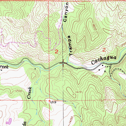 Topographic Map of Trampa Canyon, CA
