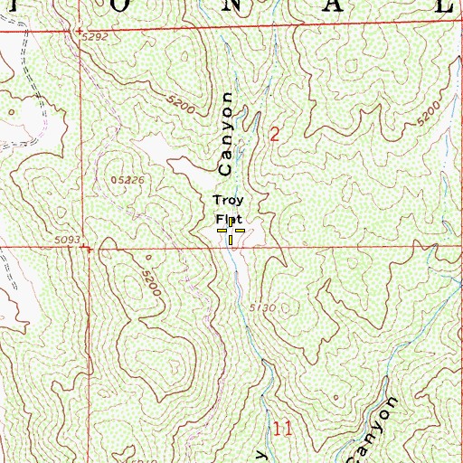 Topographic Map of Troy Flat, CA