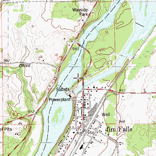 Topographic Map of Jim Falls Hydro Generating Station, WI