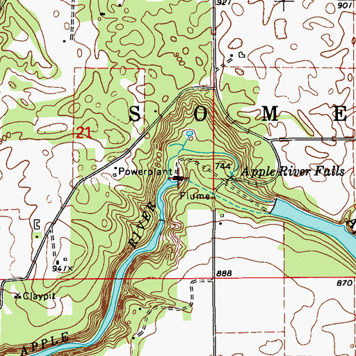 Topographic Map of Apple River Generating Station, WI