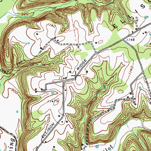 Topographic Map of Ellison Ridge (historical), KY