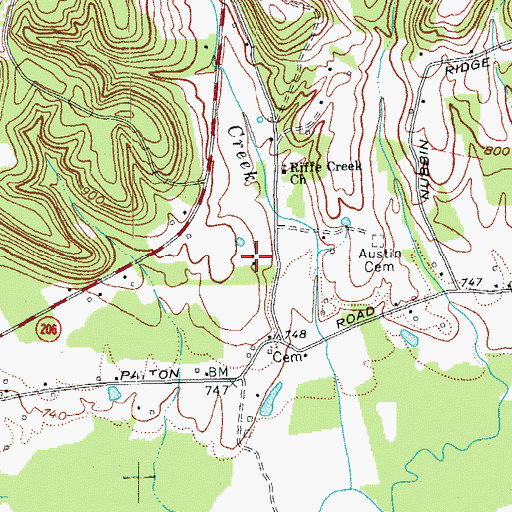 Topographic Map of Riffe Creek (historical), KY