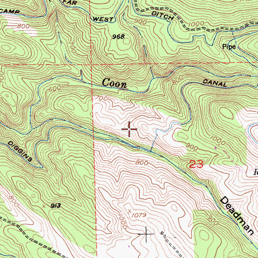Topographic Map of Hidden Falls Regional Park, CA