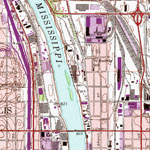 Topographic Map of Riverside Generating Station, MN