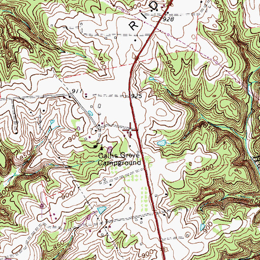 Topographic Map of Callis Grove, KY