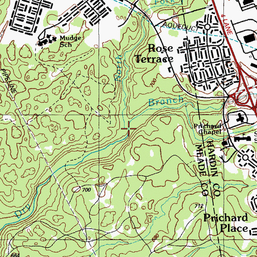 Topographic Map of North Fork Dry Branch, KY