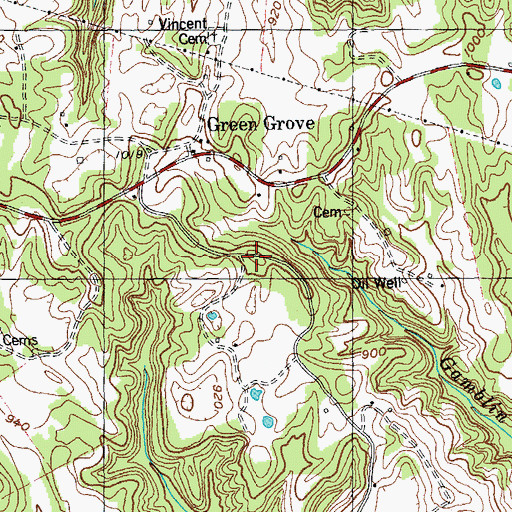 Topographic Map of Green Grove Ridge, KY