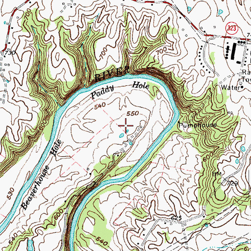 Topographic Map of Caney Flat, KY