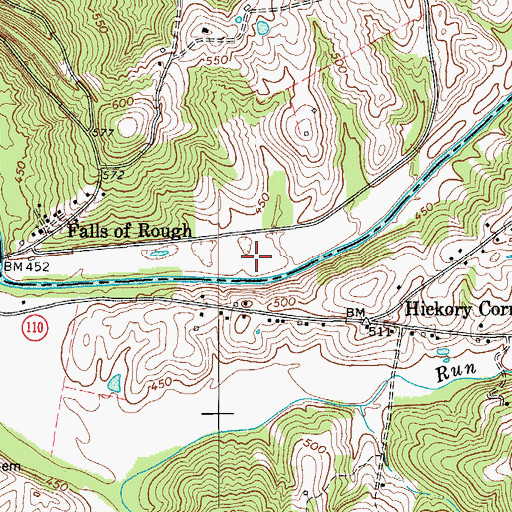 Topographic Map of McQuady Glen, KY