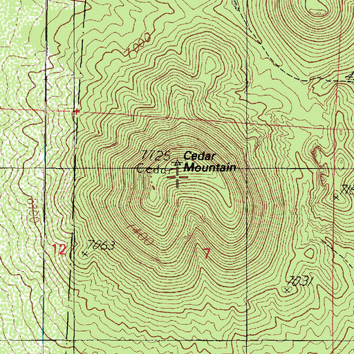 Topographic Map of Cedar Mountain, AZ