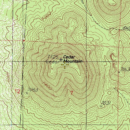 Topographic Map of Cedar Mountain, AZ