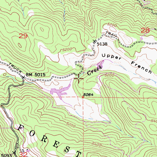 Topographic Map of Upper French Valley, CA