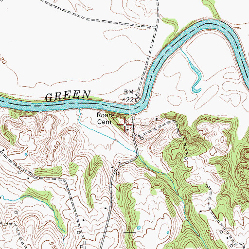 Topographic Map of Roans Knob, KY