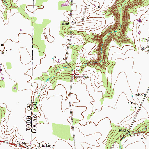Topographic Map of Green Ridge, KY