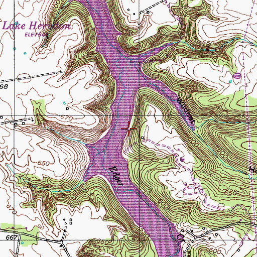 Topographic Map of Lake Herndon, KY