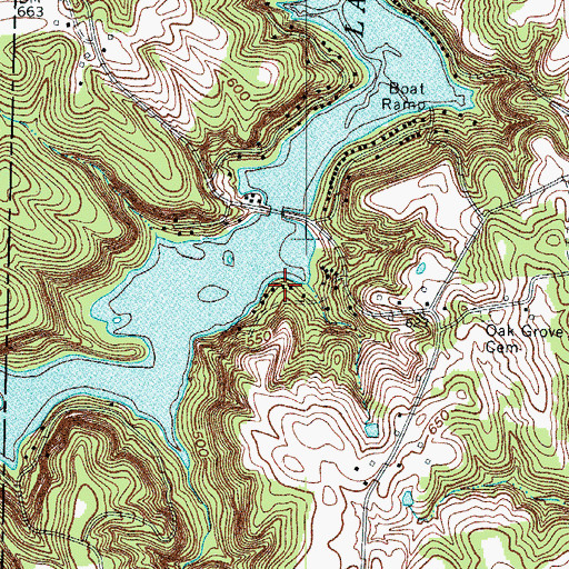 Topographic Map of Whispering Pines, KY